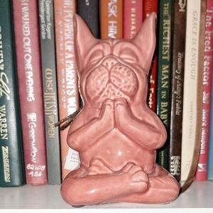 Pink Meditating Dog Figurine